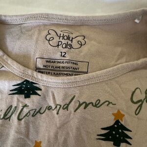 HolyPals Beige Christmas Pajama Top